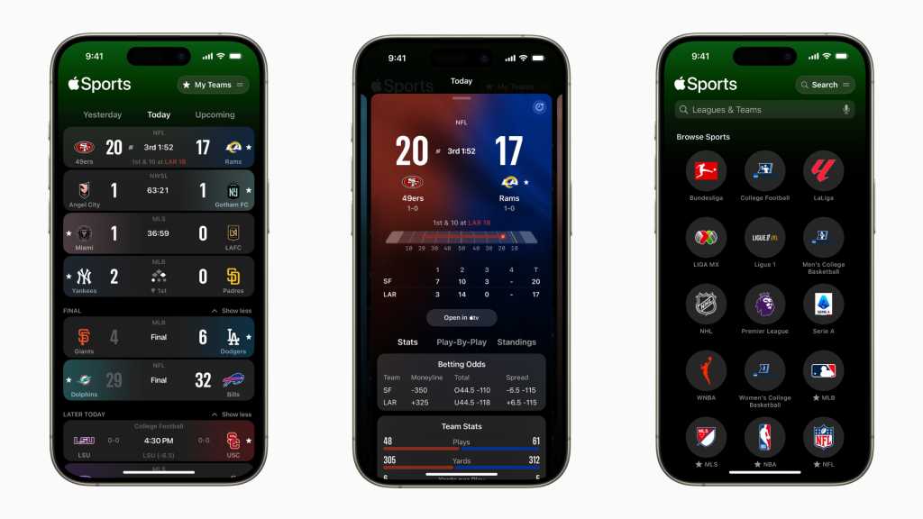 Apple Sports app football update