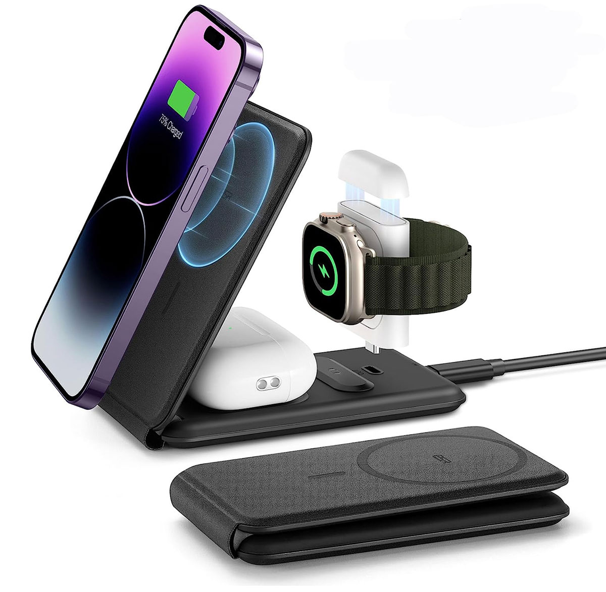 ESR HaloLock 3-in-1 Travel Wireless Charging Set