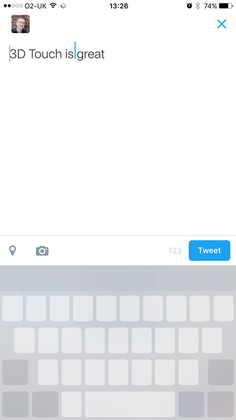iPhone 6s Plus review: 3D Touch cursor
