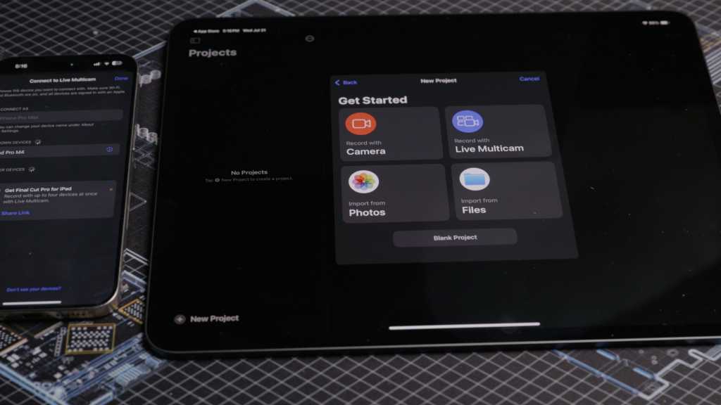 Final Cut Pro iPad startup page